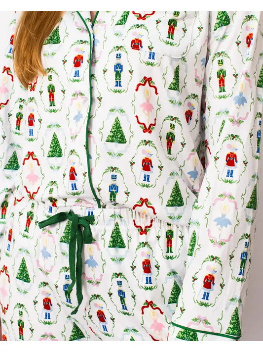 Nutcracker Waltz Sleep Shorts White/Multi