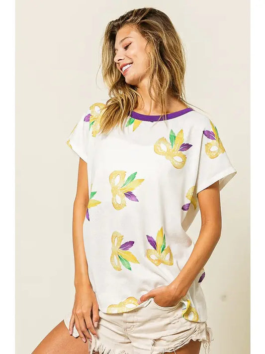 Mardi Gras Mask Top