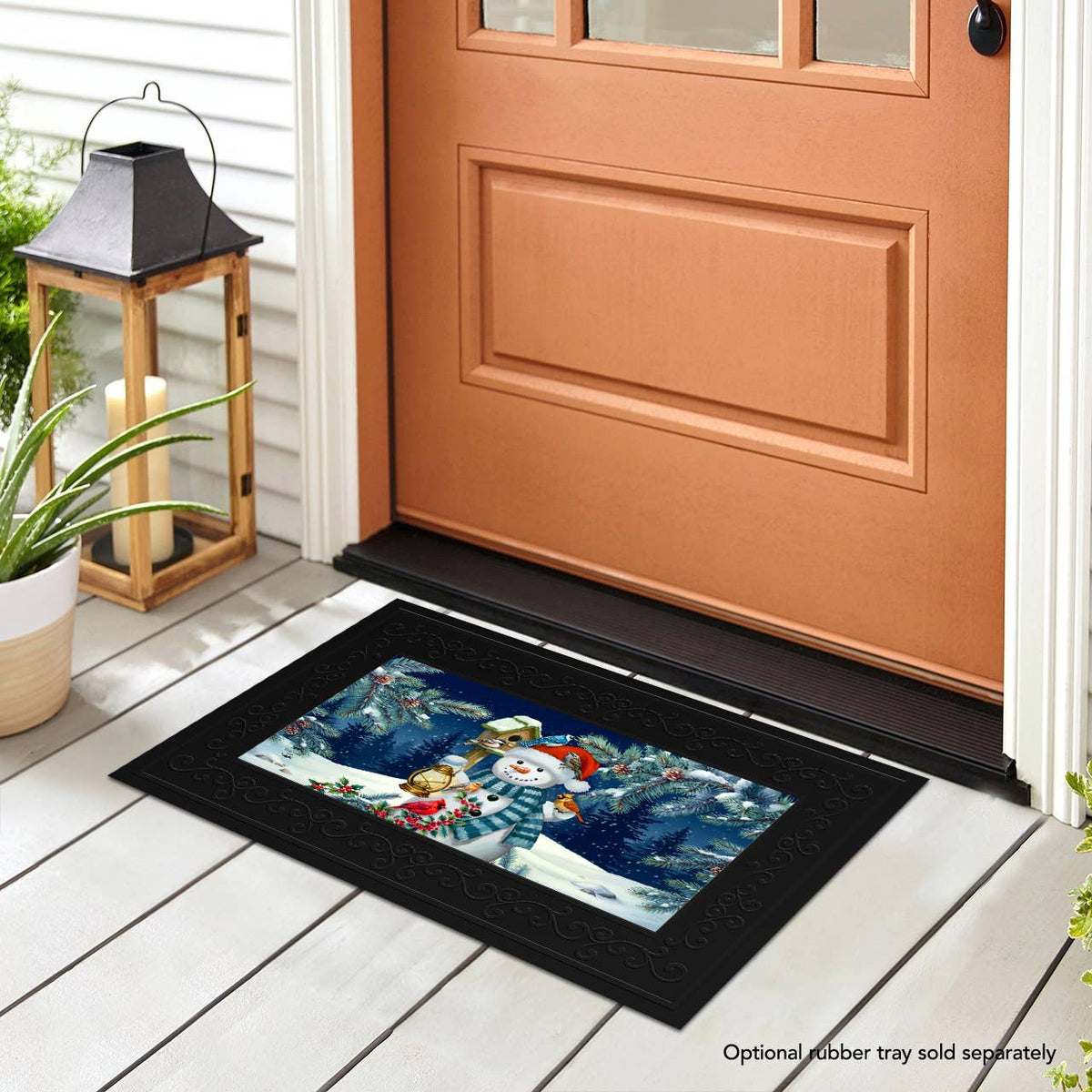 Snowman and Winter Birds Mini Mat