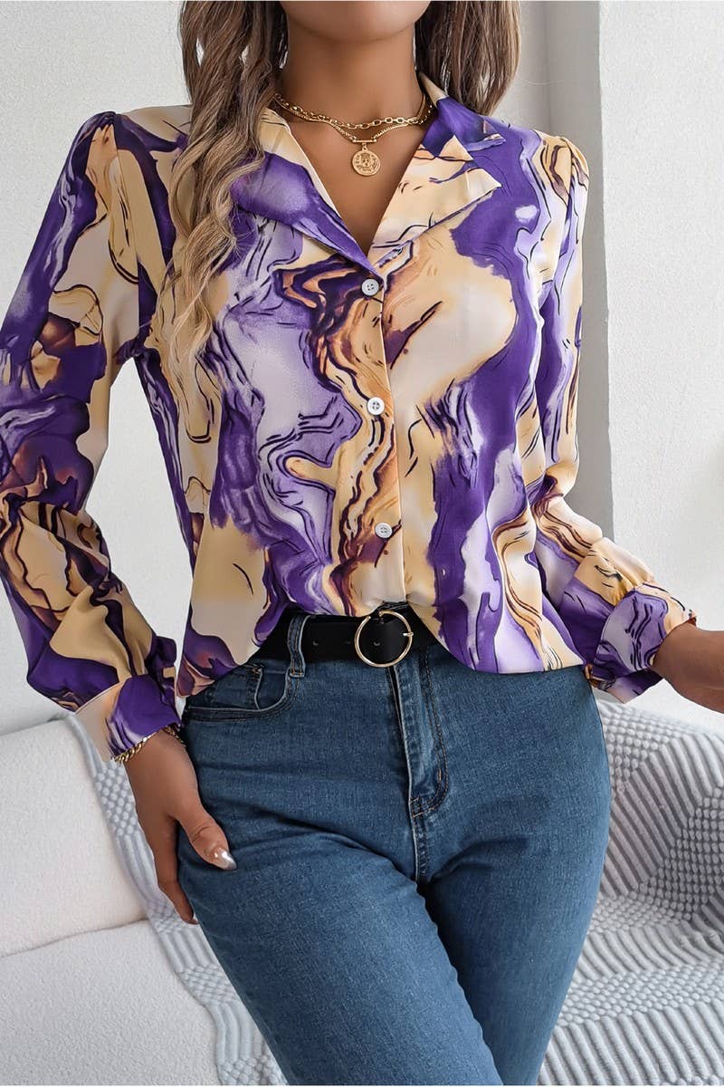 Marble Gameday Button Down