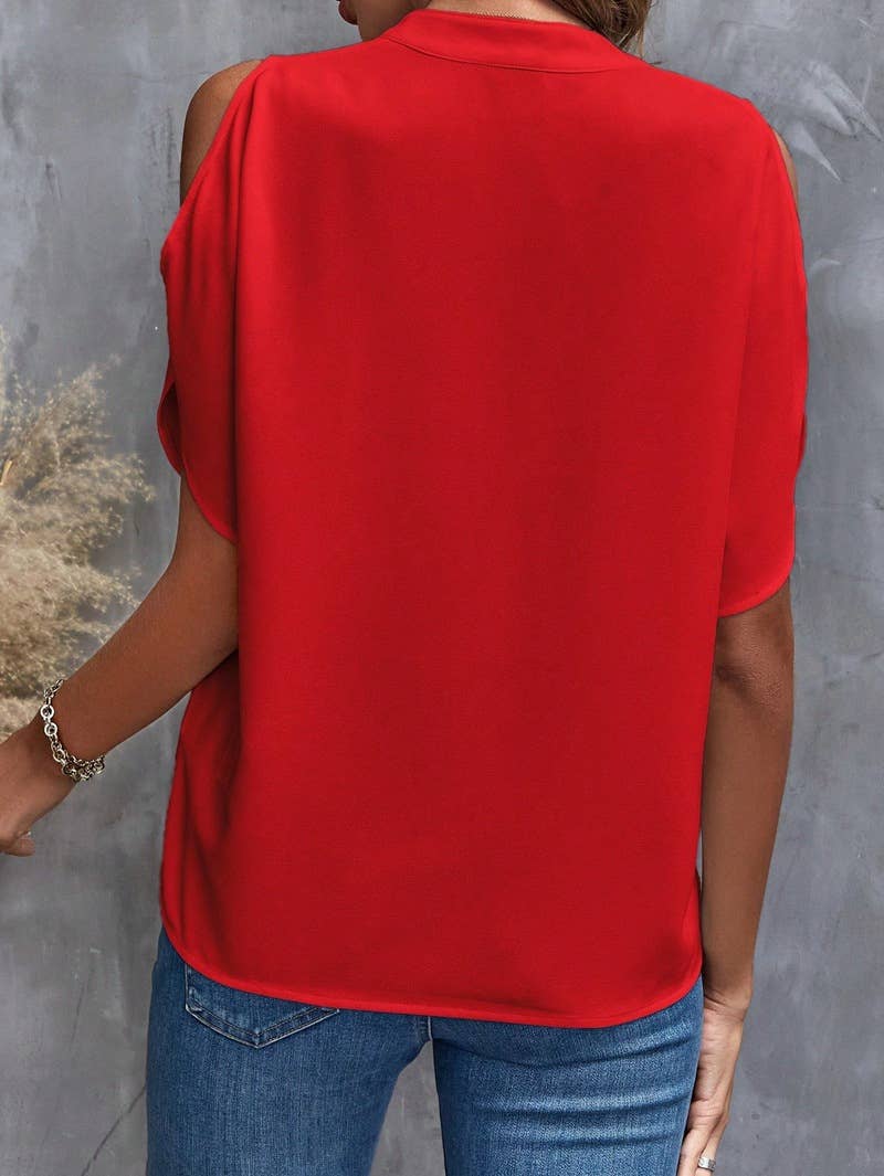 V-NECK STYLISH SLEEVED BLOUSE