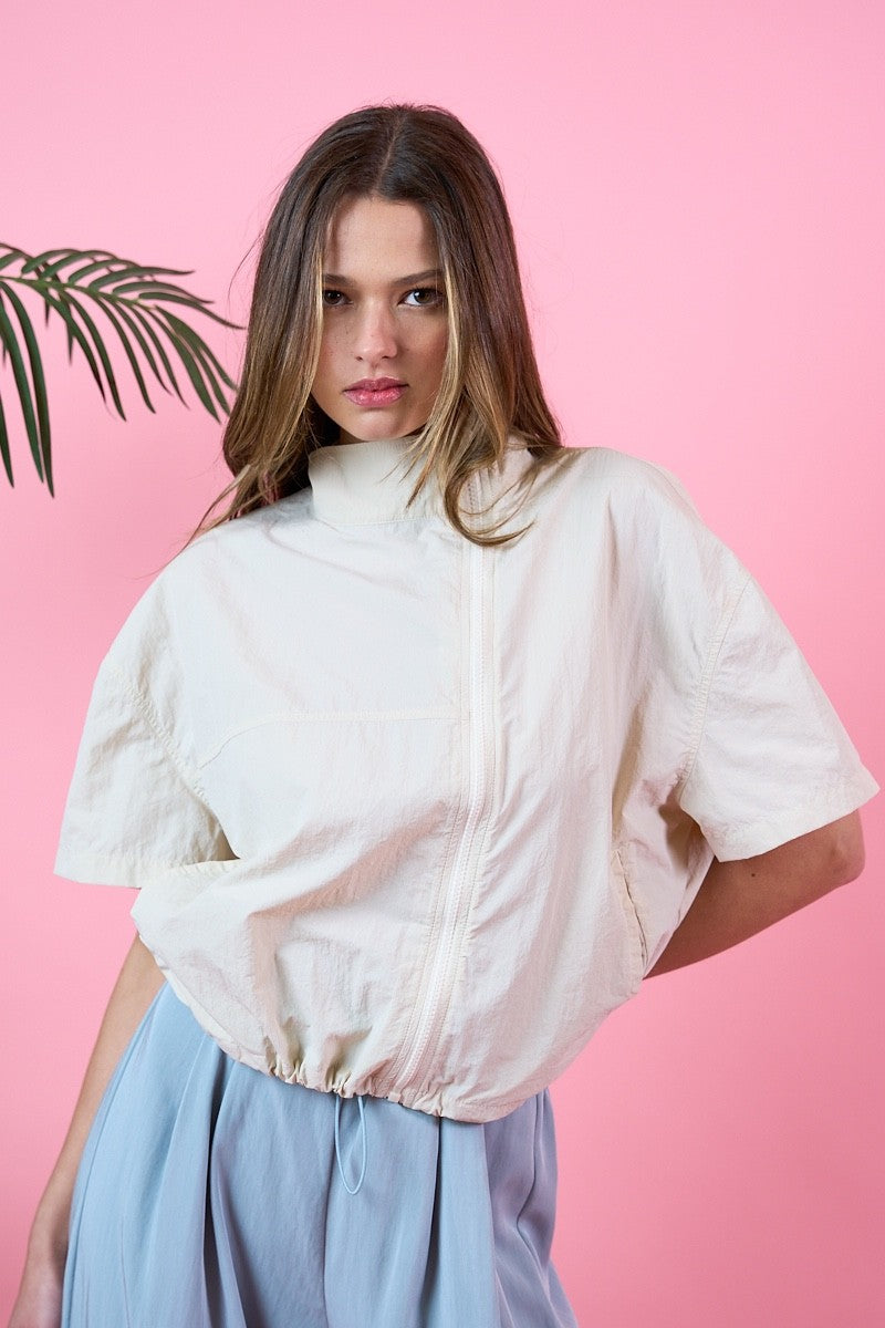 Collared Windbreaker Pullover