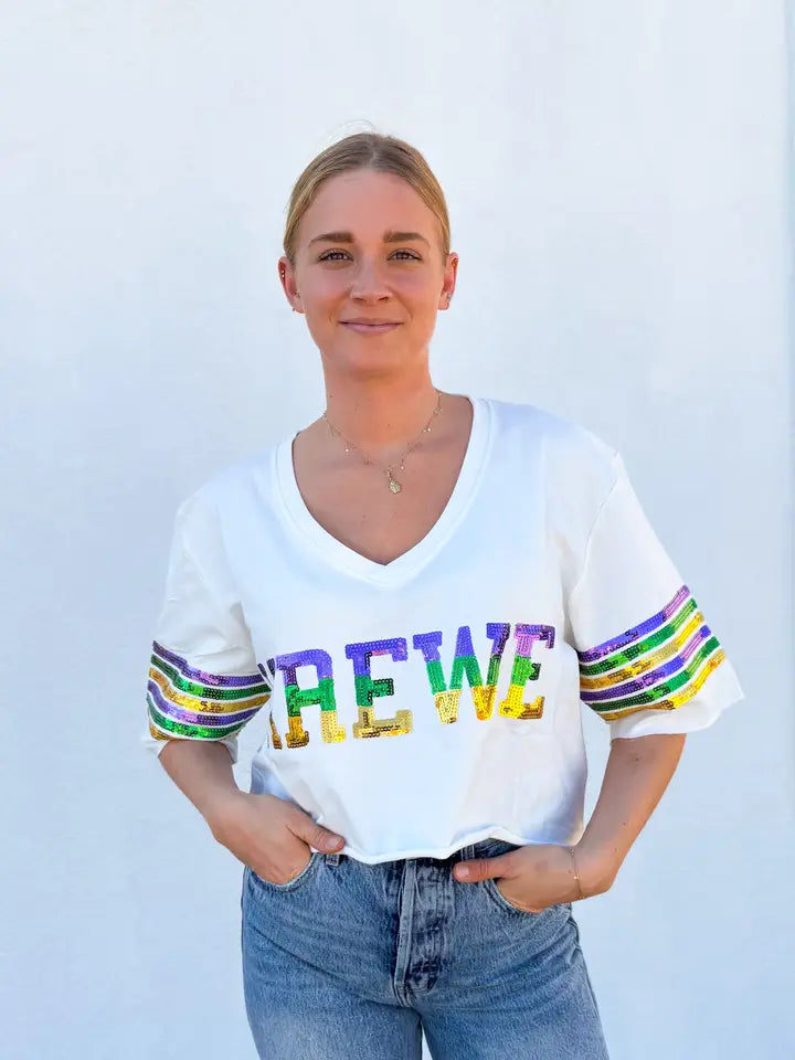 Krewe Short Sleeve Crop Pullover - The Season Boutique