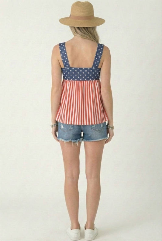 American Flag Babydoll Tank