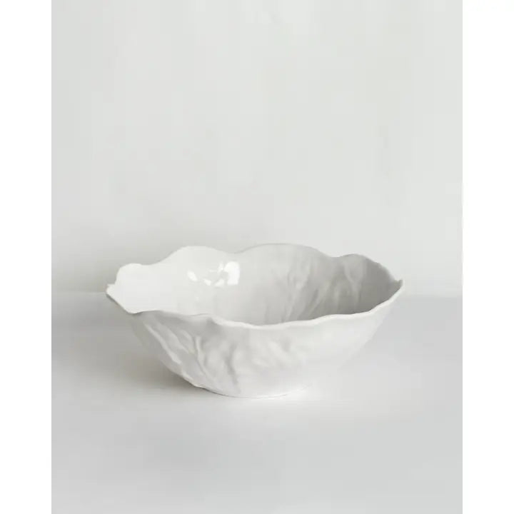 Cabbage Melamine Serving Bowl White 12.75x4.75