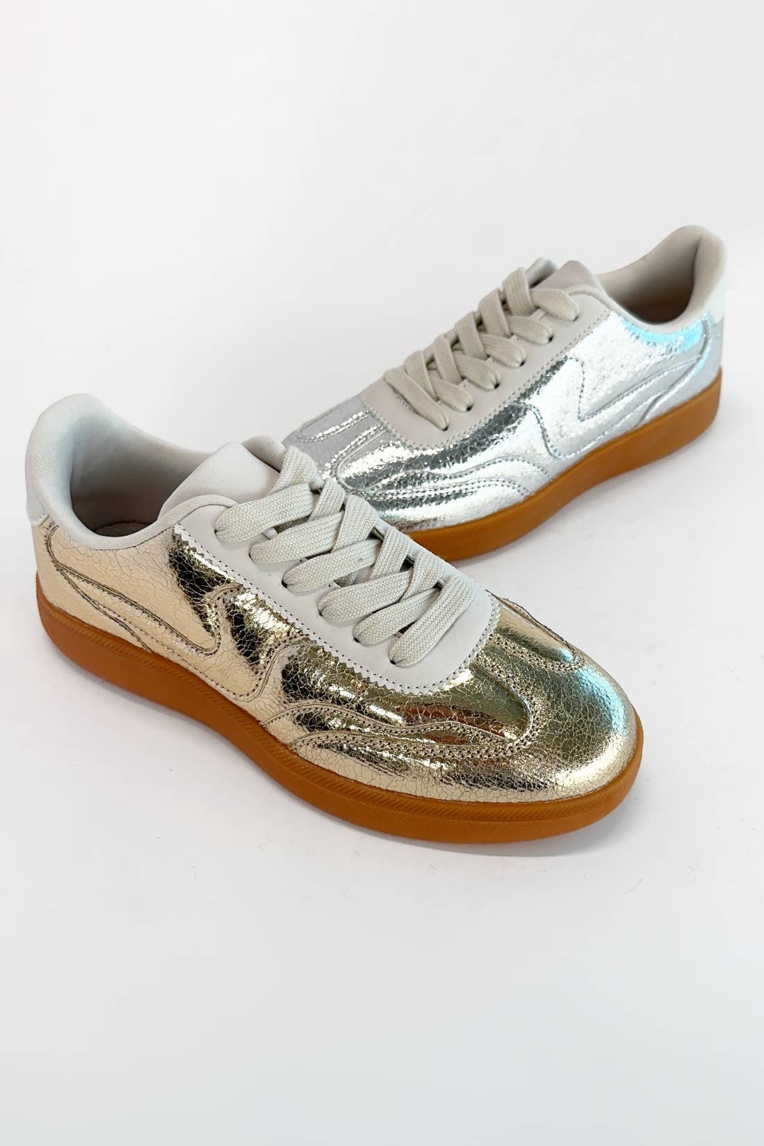 Wavy Gold Sneakers