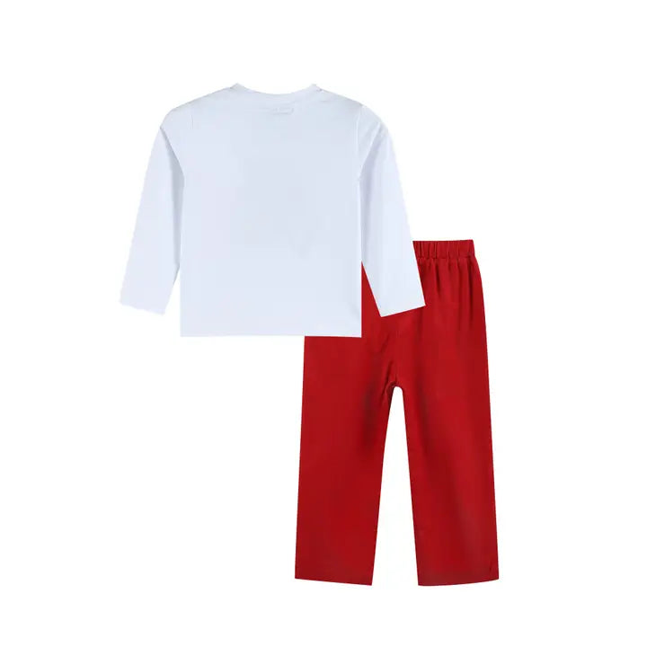 Christmas Tree Truck Shirt and Red Pants Set