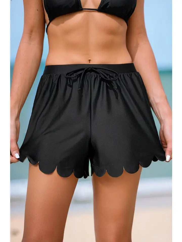 Scalloped Trim Beach Shorts