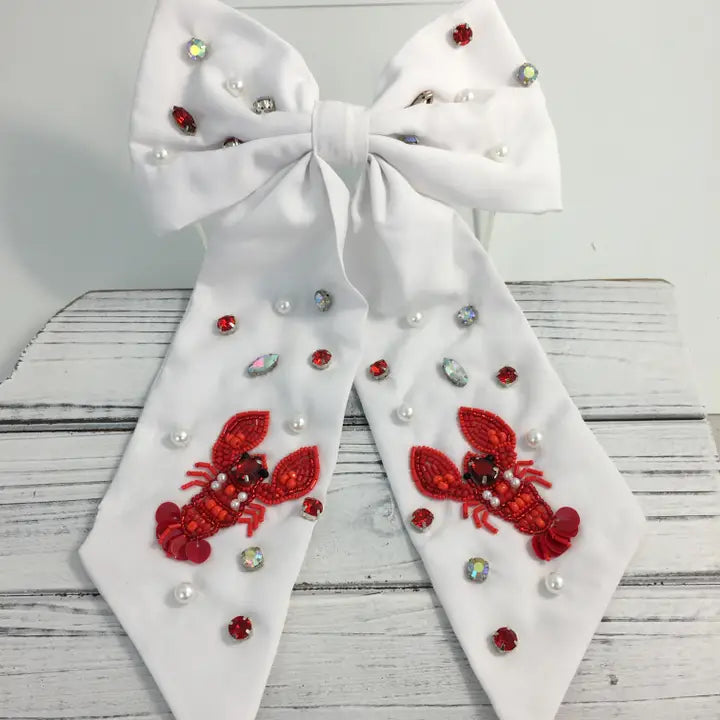 Bead/Stone Crawfish Hair Bow
