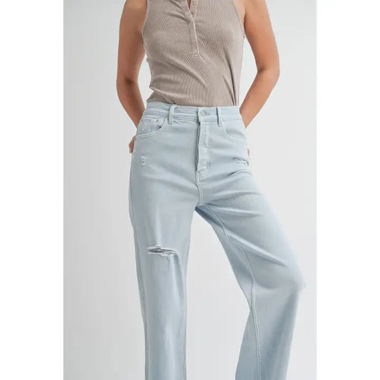 Distressed Stretched Denim