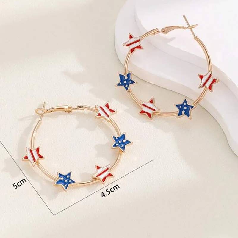 American flag star earring