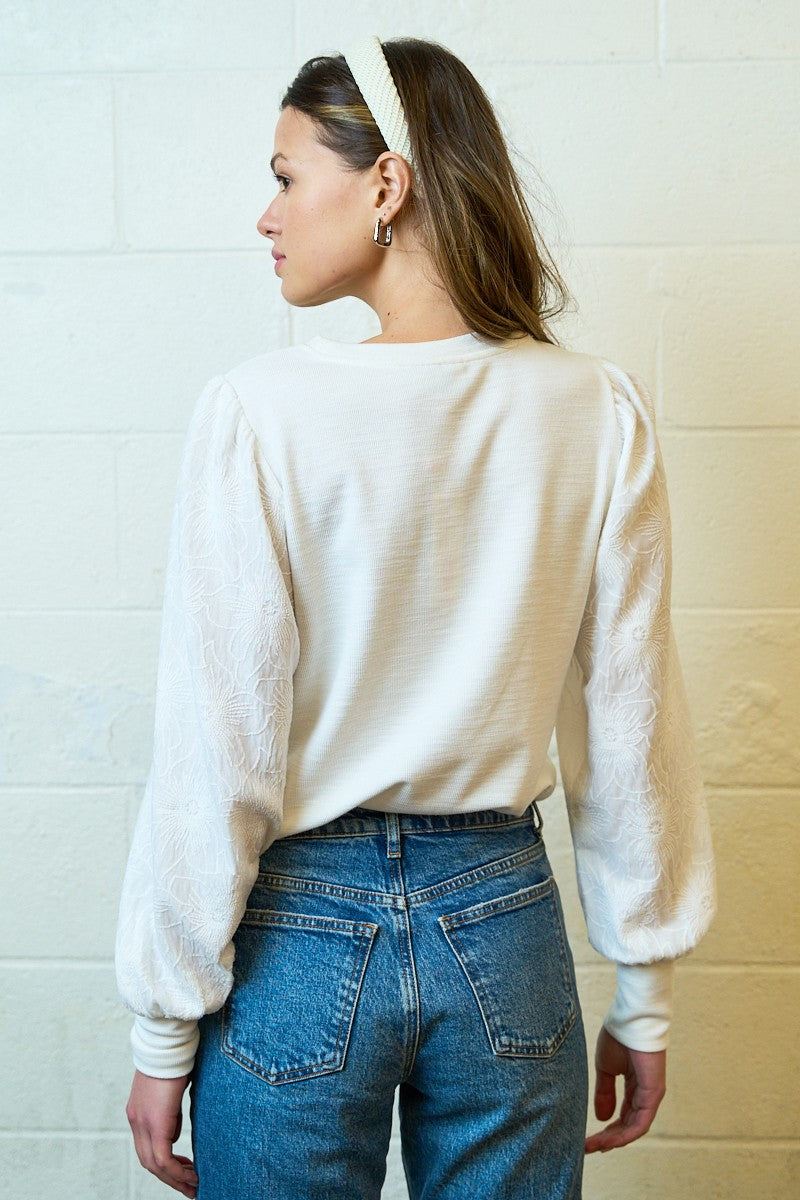 Floral Textured Sweatshirt