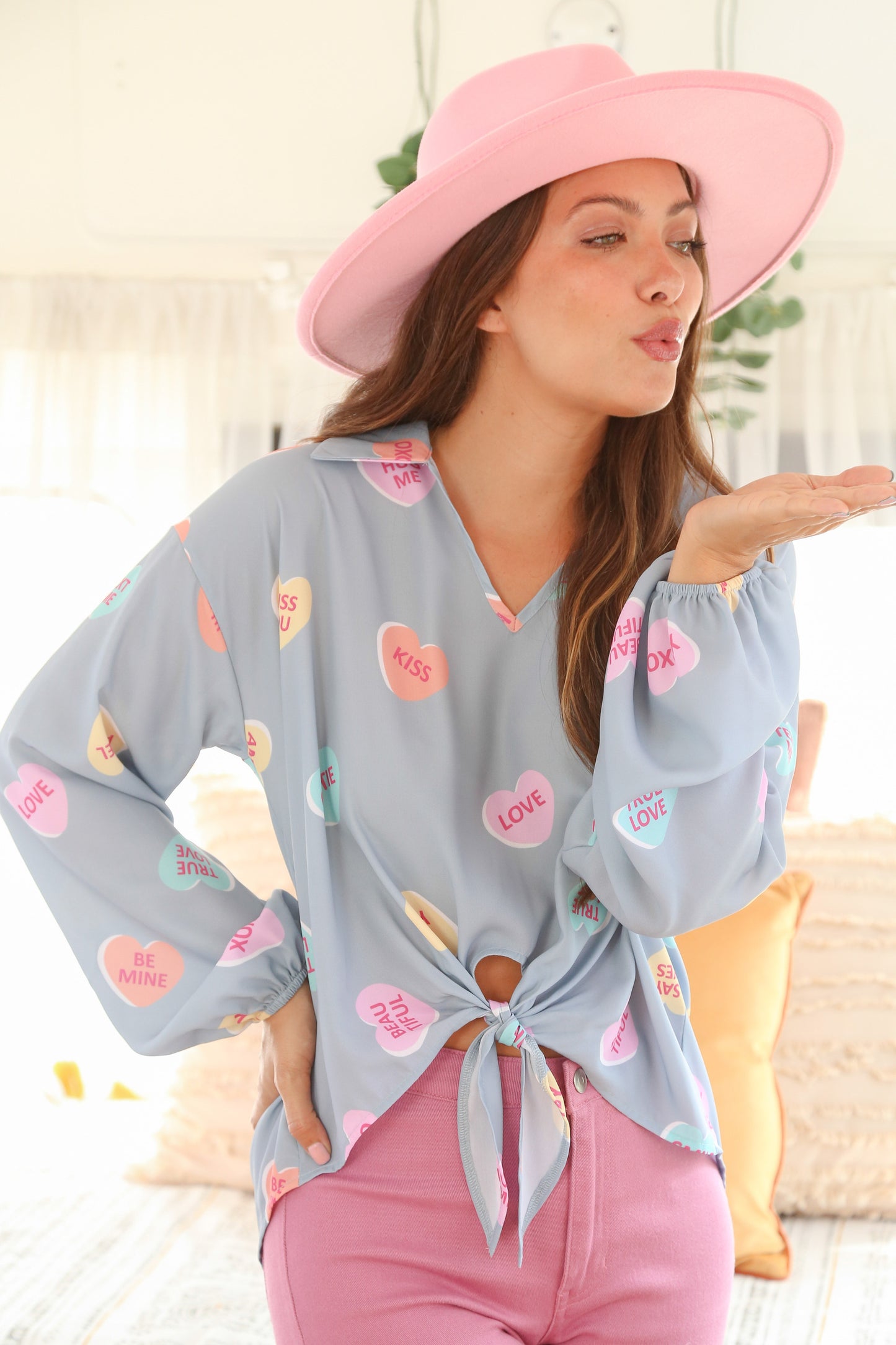 Valentine Front Tied Top