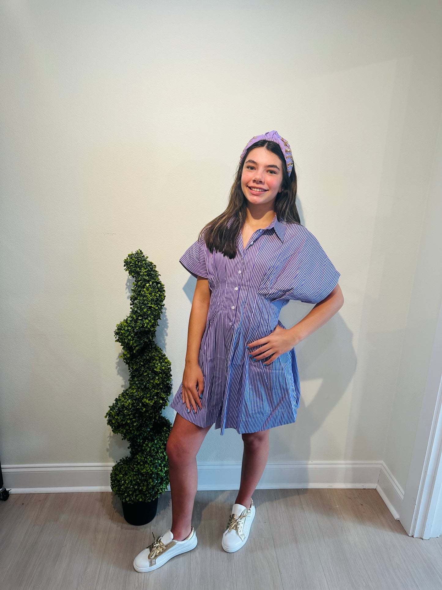 Pleated Shirt Dress