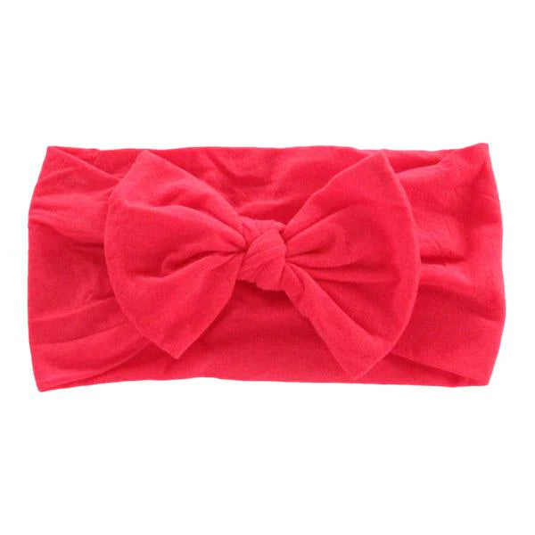 Red Nylon Bow Headwrap