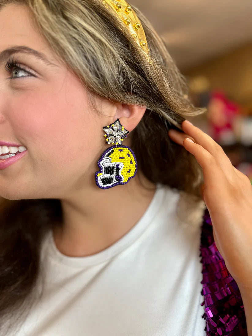 Beaded Game Day Earrings