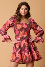 Mini Dress With Fall Print