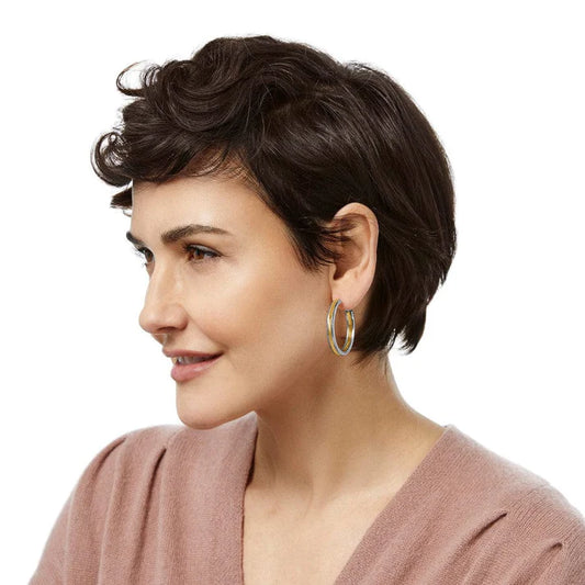 Interlok Noir Heirloom Gld Hoop Earrings