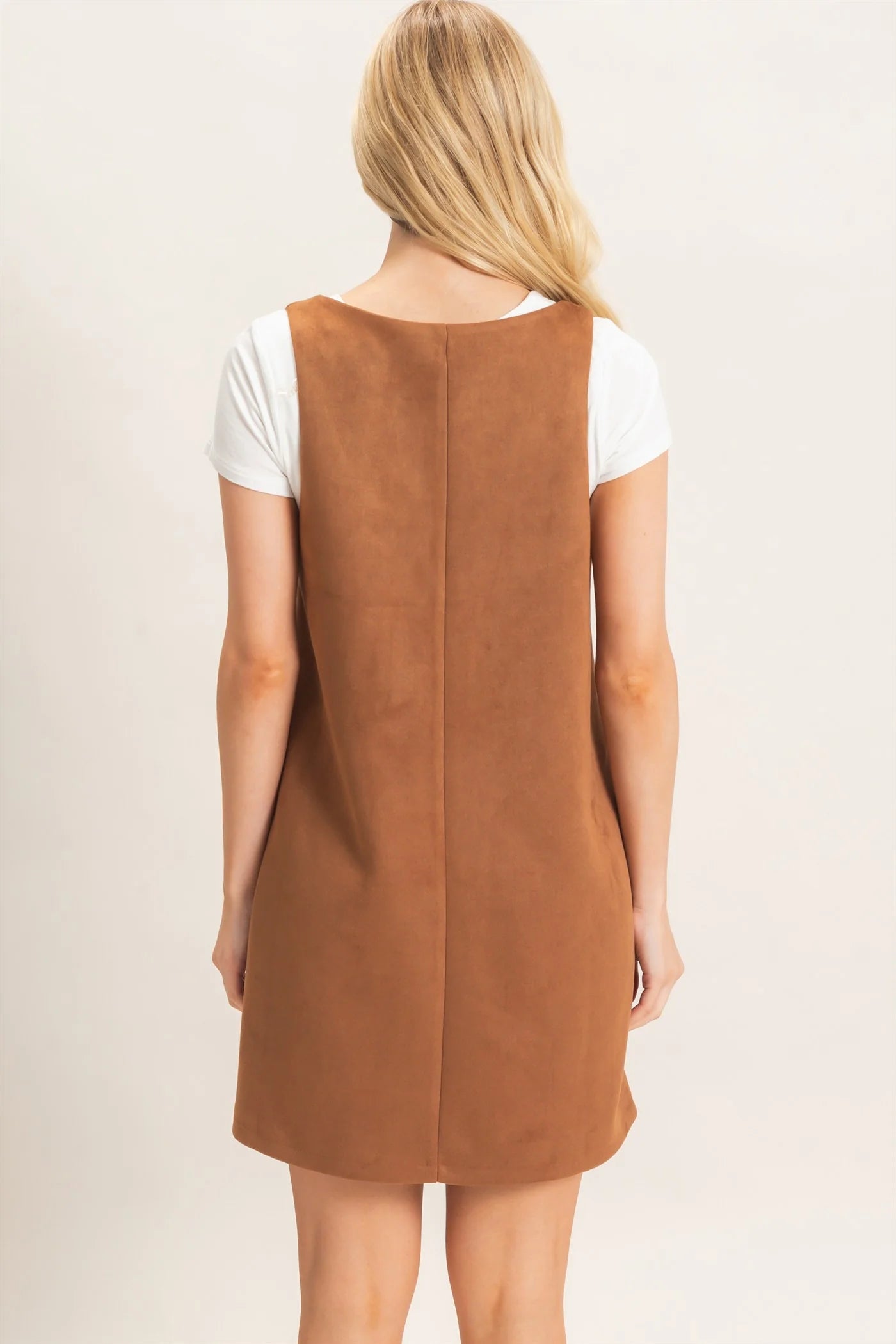Sleeveless Suede Mini Dress