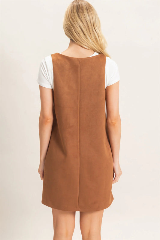 Sleeveless Suede Mini Dress - The Season Boutique