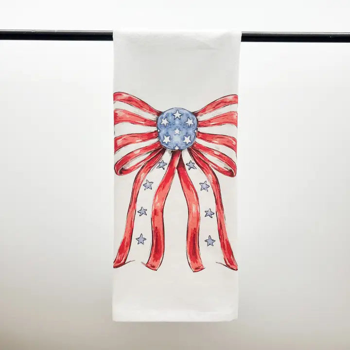 Patriotic Bow Tea Towel