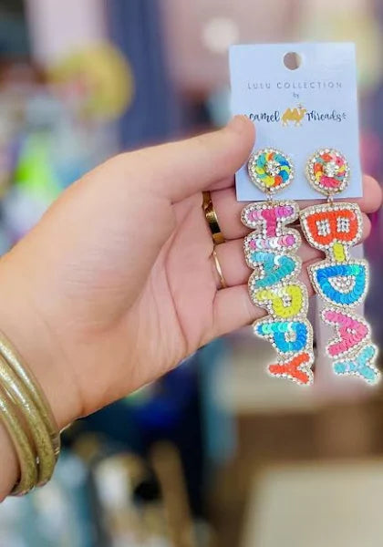 Beaded Birthday Earrings - The Season Boutique