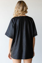 Feaux Leather Relaxed Fit Top - The Season Boutique
