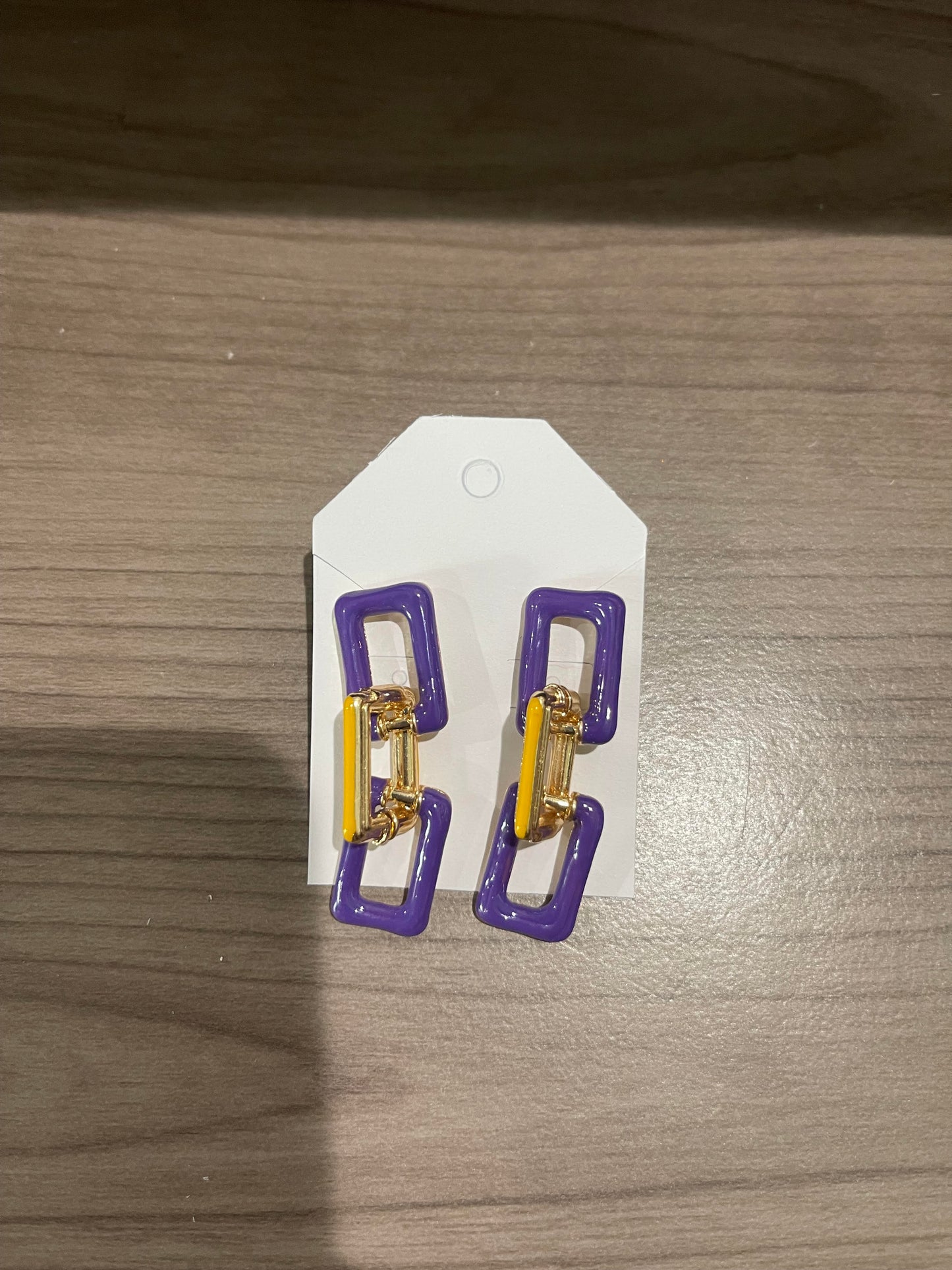 LSU Chained Earrings