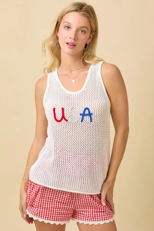 Crochet Top with USA 3D