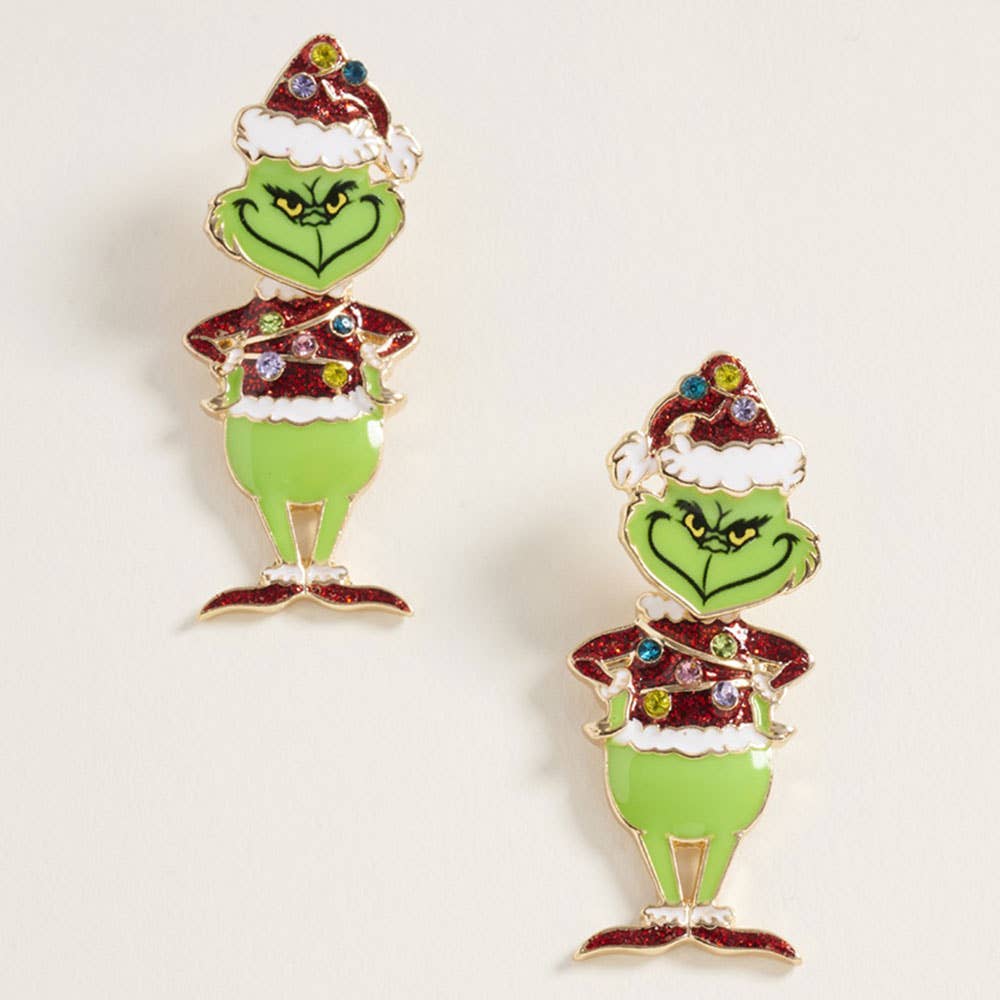 Sparkly Grinch Earrings