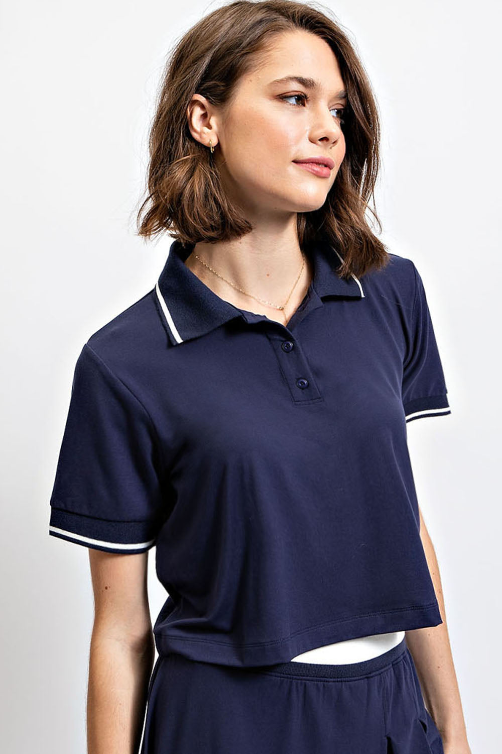 BUTTER TENNIS POLO CROP SHIRT - The Season Boutique