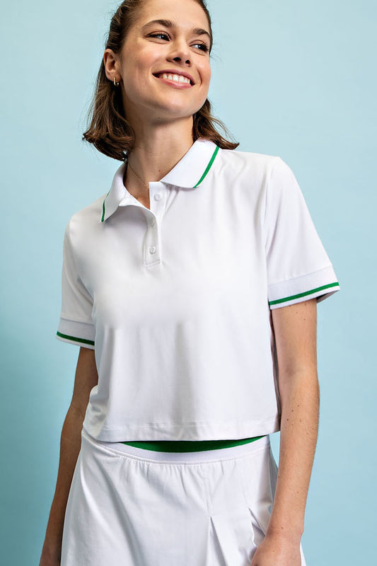 BUTTER TENNIS POLO CROP SHIRT
