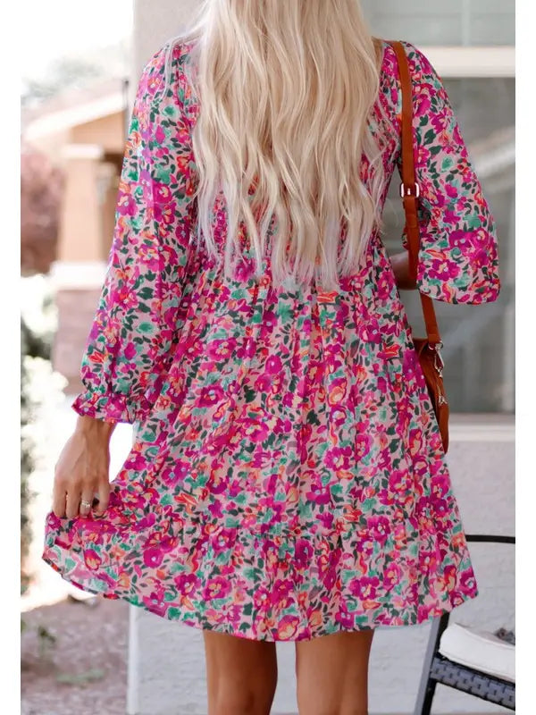 Floral Smocked Mini Dress