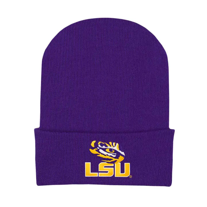 LSU Solid Newborn Knit Cap