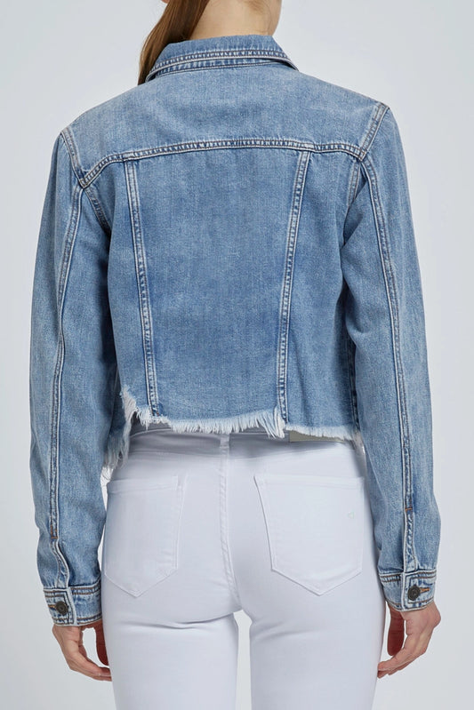 Medium Wash Cropped Jacket - The Season Boutique