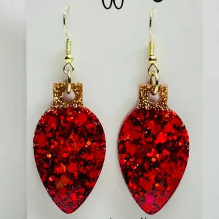 Red Light Bulb Earrings