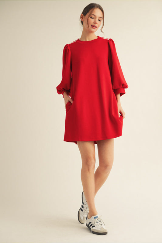 Puff Sleeves Casual Dress
