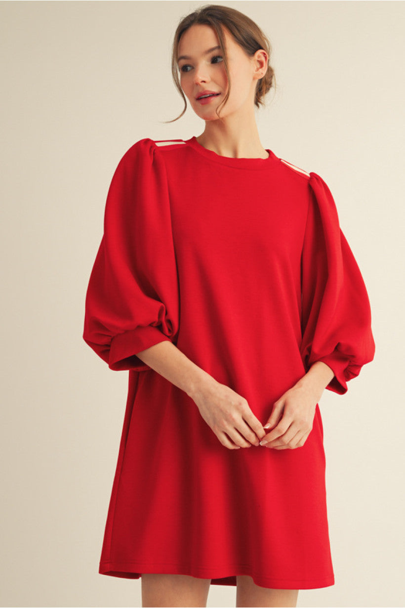 Puff Sleeves Casual Dress