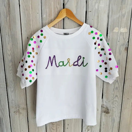 Mardi Sequin Bubble Sleeve