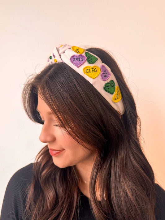 Mardi Gras Krewe Heart Headband