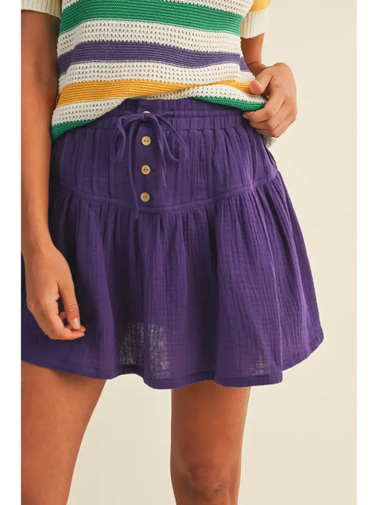 Pintuck Mini Skirt