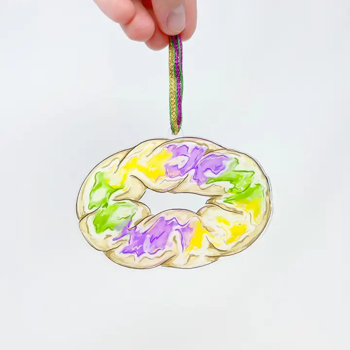 King Cake Mardi Gras Ornament - New Orleans Home Decor