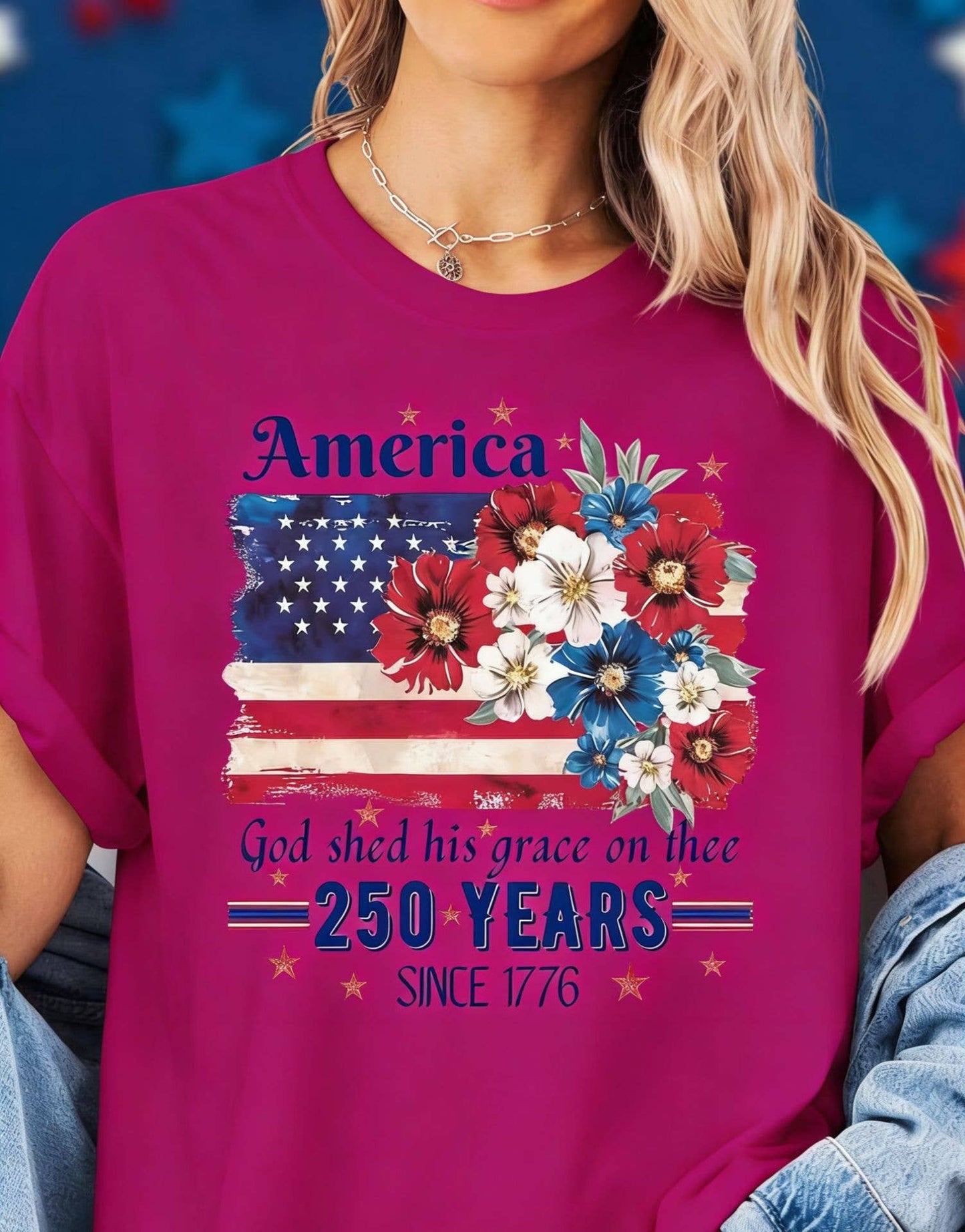 250th Floral Flag Cotton Tee