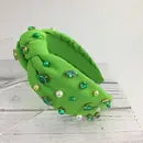 Lime Green Stone and Pearl Headband