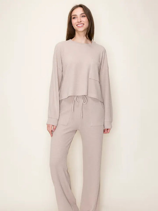 Knit Pants with Pockets and Drawstring