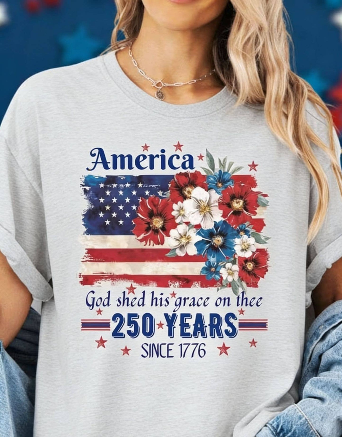250th Floral Flag Cotton Tee