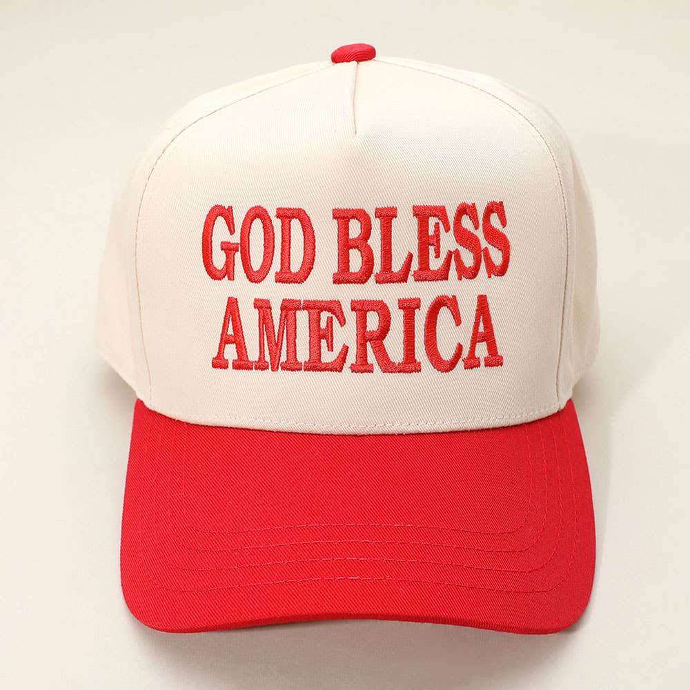 GOD BLESS AMERICA Embroidered Baseball Cap