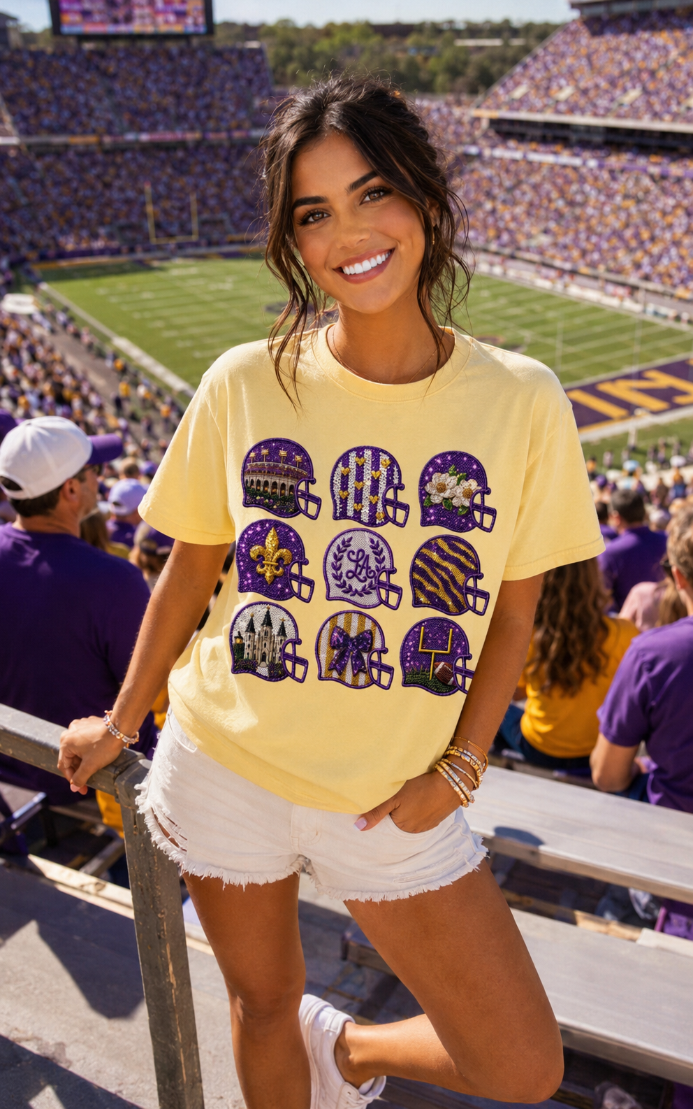Louisiana Purple & Gold Sequin Top
