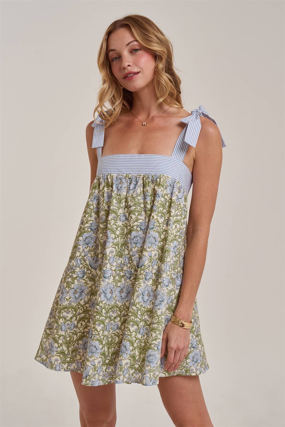 FLORAL BABYDOLL A LINE MINI DRESS - The Season Boutique