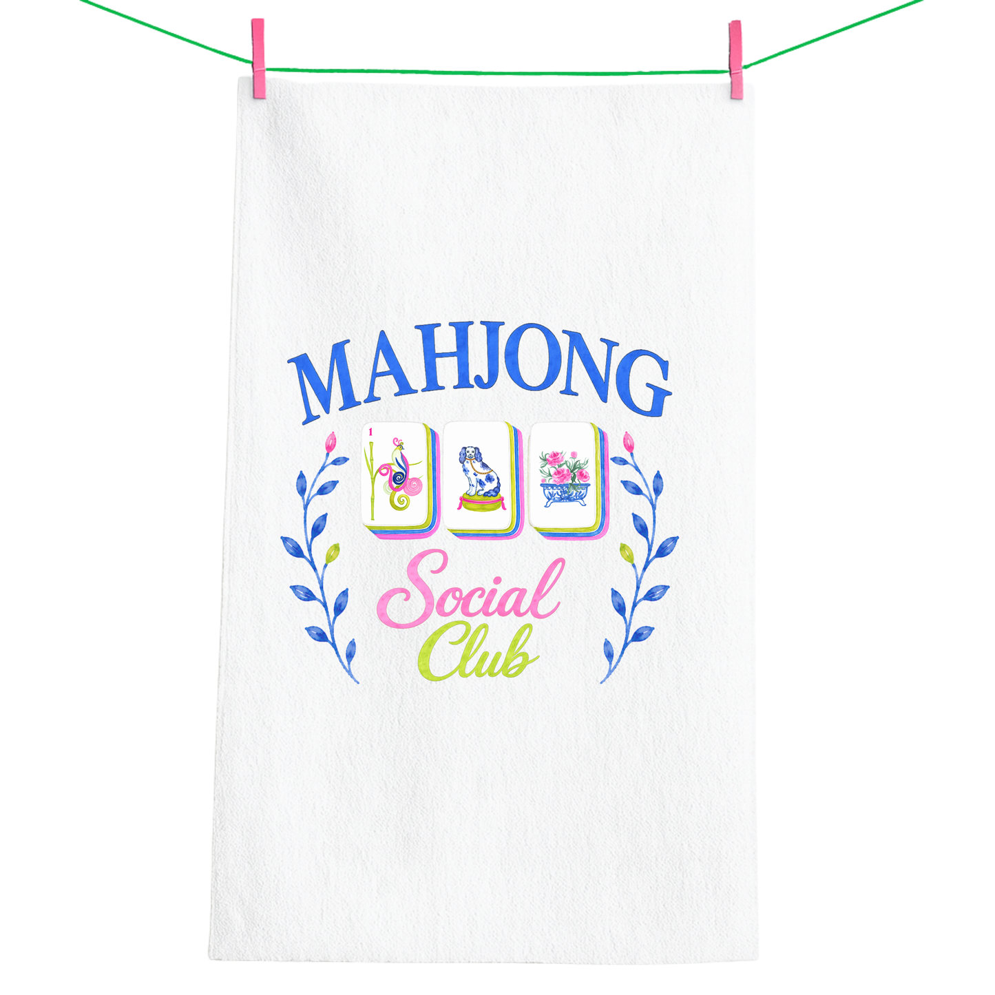 mahjong social club cute towel